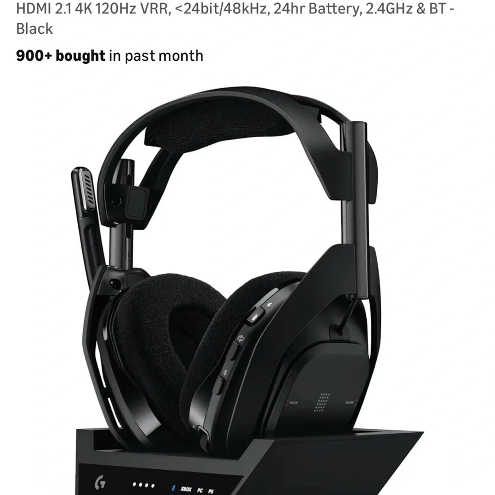 Logitech Black Wireless Multi-Platform Gaming Headset with Dock